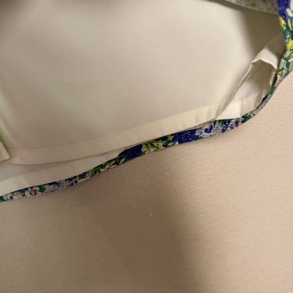 Talbots Floral Green & Blue A-Line Stretch Skirt 16 - Picture 5 of 10